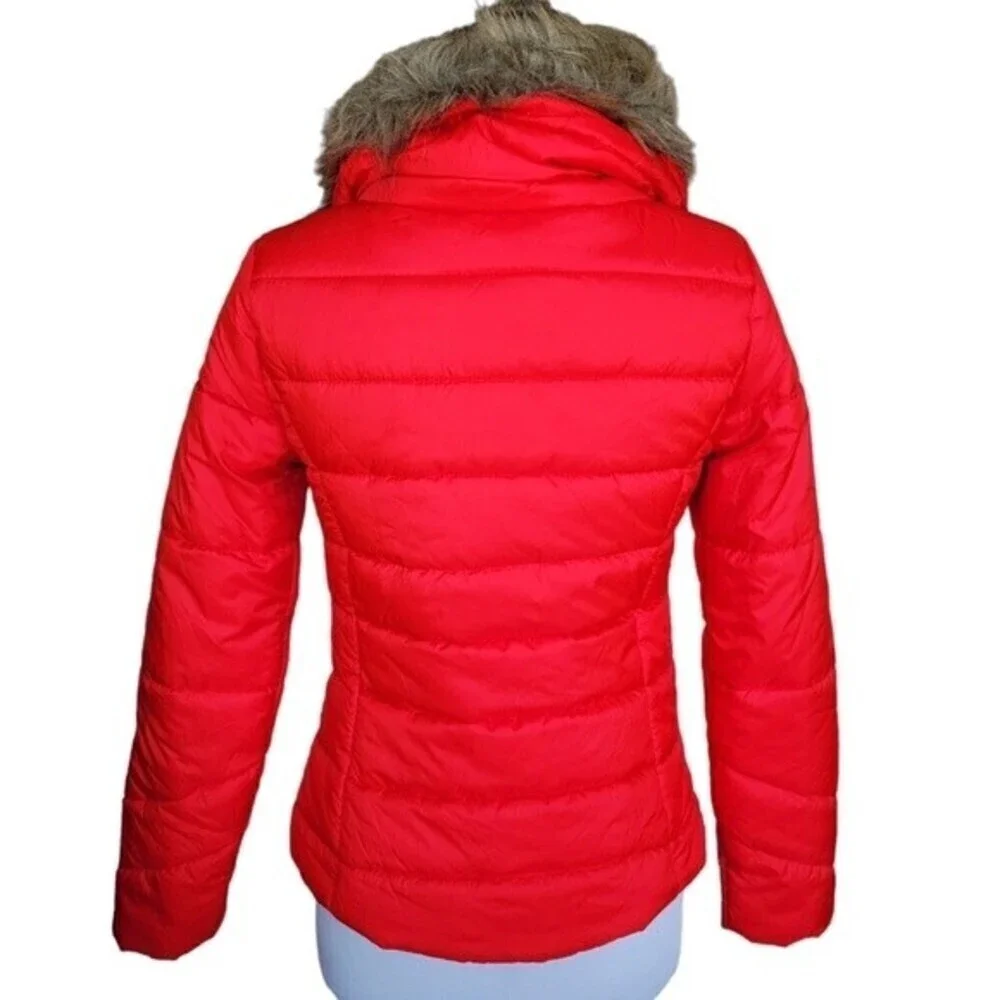Arizona NWT Women's Bright Red Orange Puffer Jacket Size S
